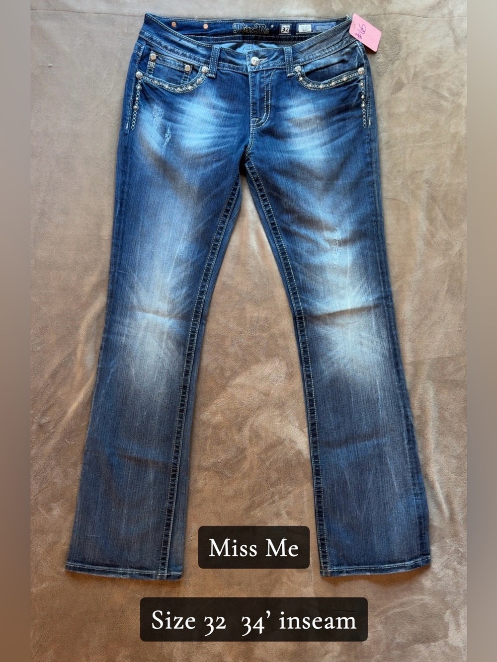 Miss Me Dark Blue Embellished Bootcut Jeans